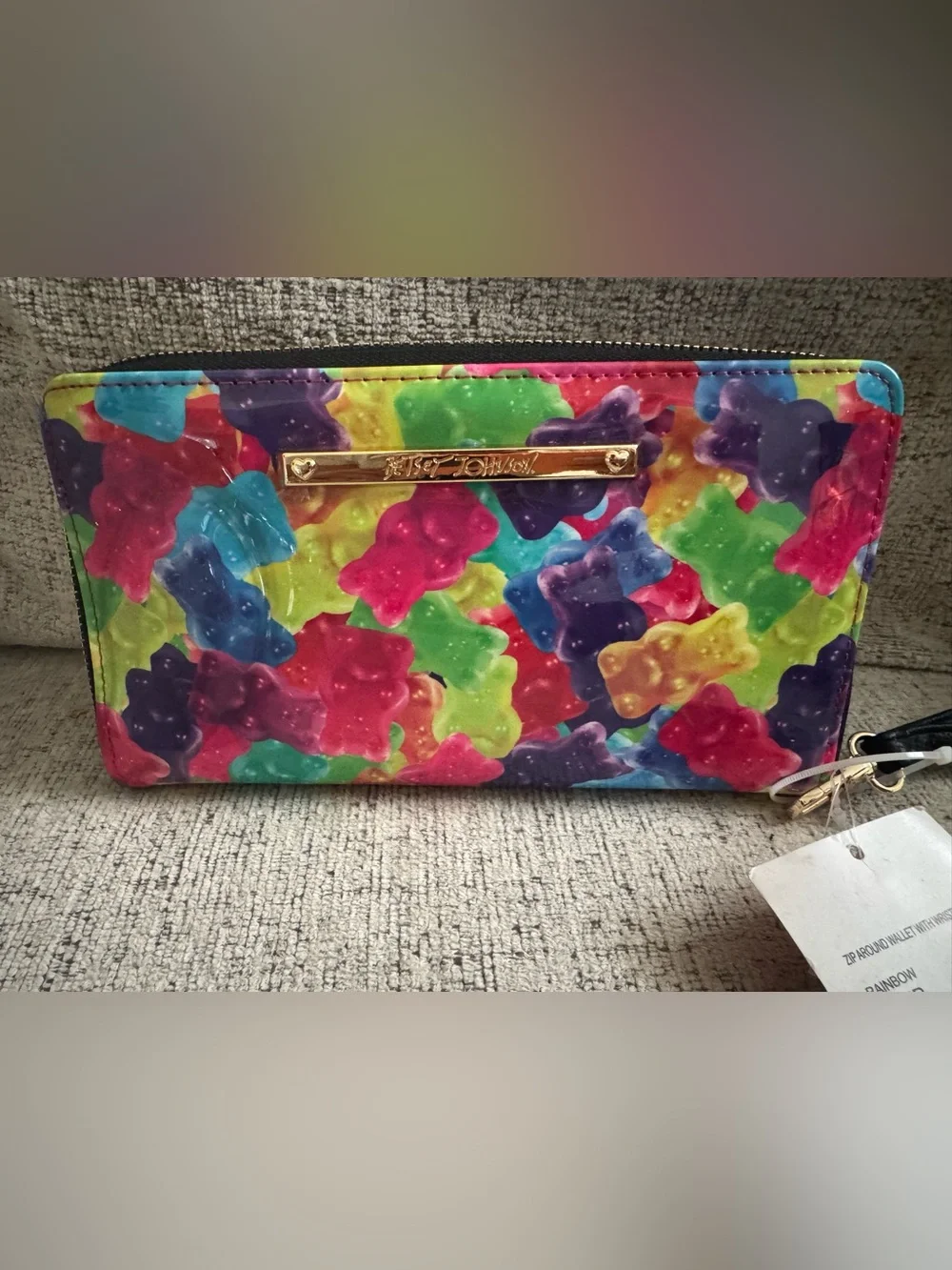 Betsey Johnson Rainbow Gummy Bear Print  Wallet